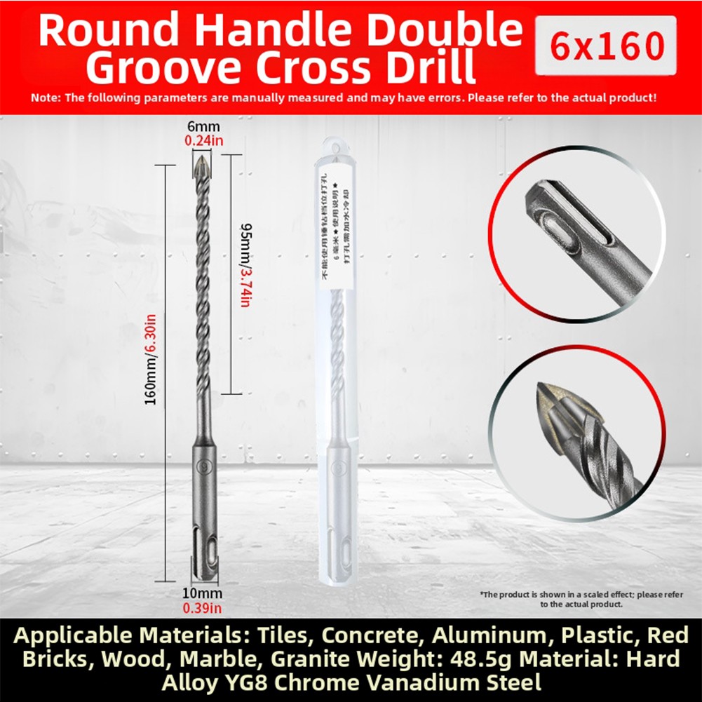 High Precision Cross Drill Bit with Four Edge Tip for SDS PLUS Rotary Mode Use
