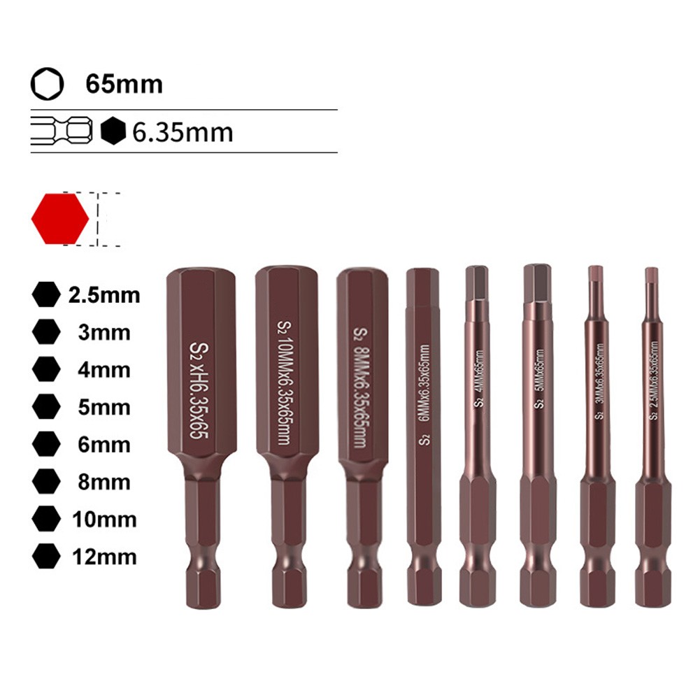 Magnetic Hex Head Screwdriver Bits 8pcs Set for Electric and Cordless Drills