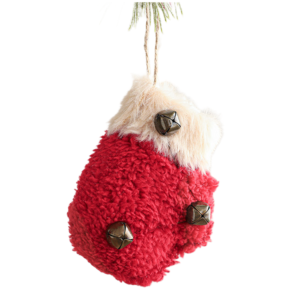 Red Plush Christmas Tree Hanging Decorations Pendant Red Holiday Accessories - Picture 30 of 33