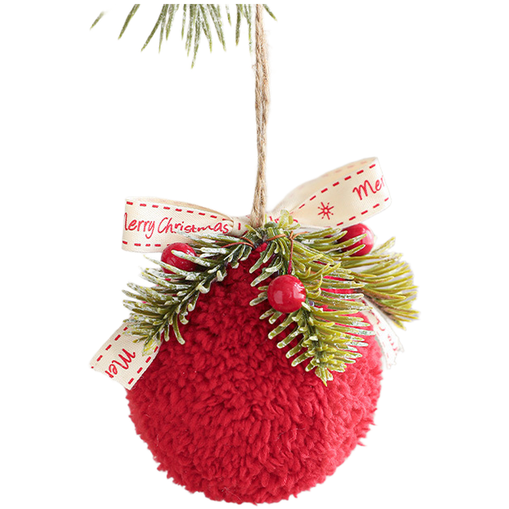 Red Plush Christmas Tree Hanging Decorations Pendant Red Holiday Accessories - Picture 32 of 33