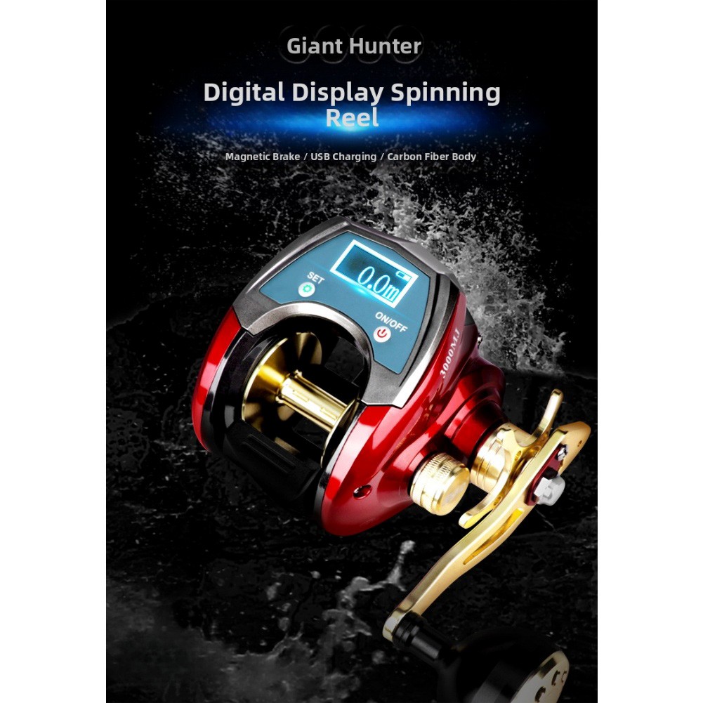 Digital Count Carbon Fiber Casting Reel Magnetic Brake System For Sea Fishing - Picture 31 of 38