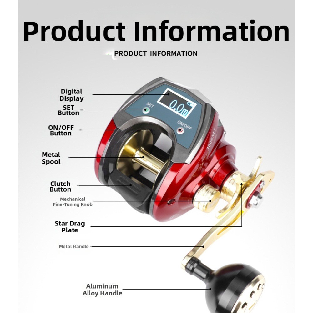 Digital Count Carbon Fiber Casting Reel Magnetic Brake System For Sea Fishing - Picture 38 of 38