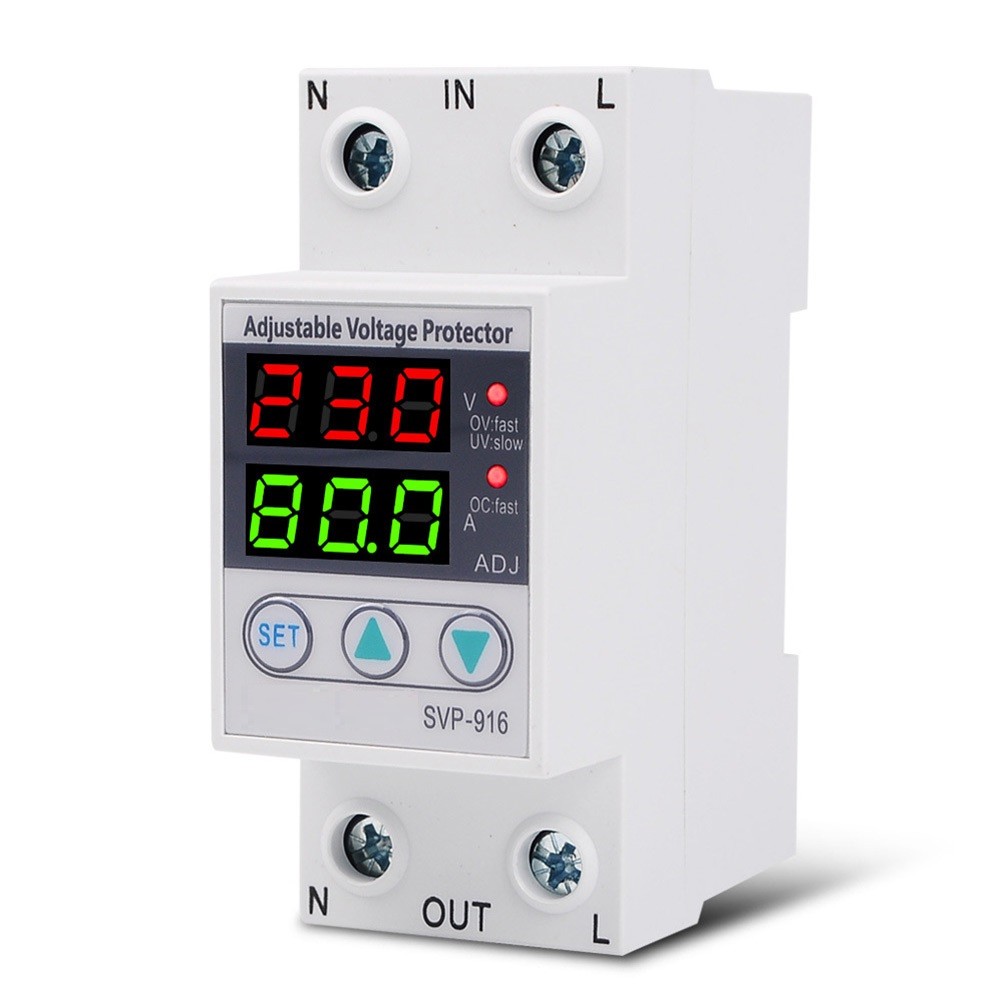 Adjustable Voltage Surge Protector SVP916 Current Limiting 40A 63A 80A