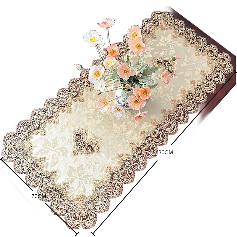 Polyester European Lace Tablecloth Rectangular Shape Embroidered Washable Cover - Picture 16 of 19