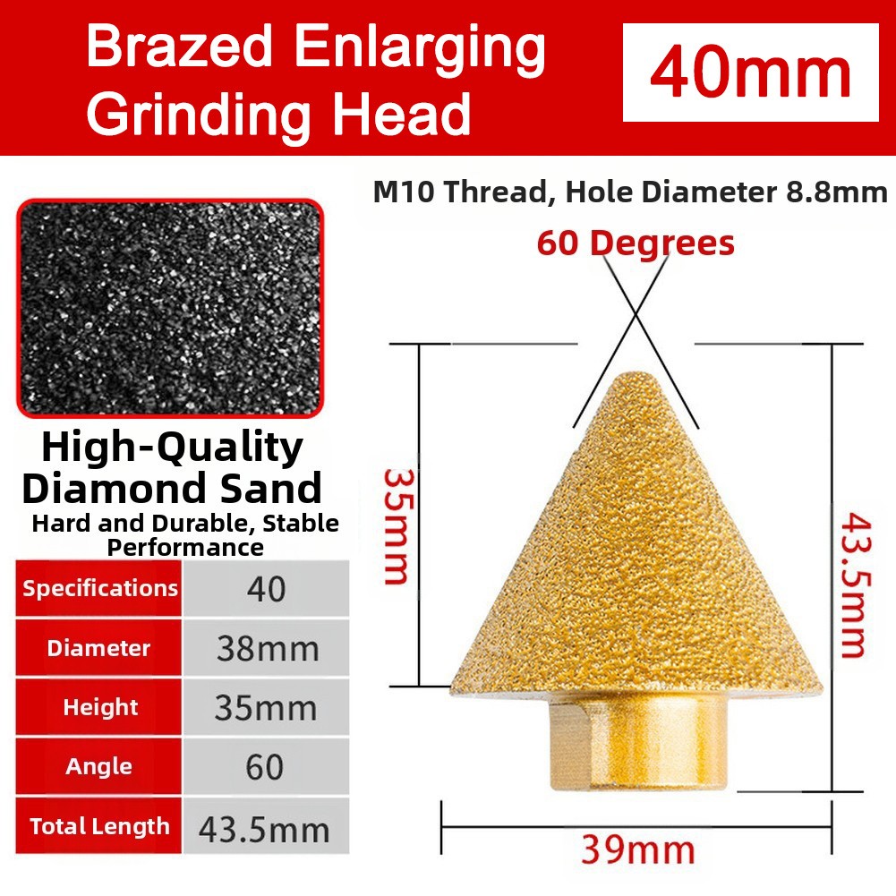 Emery Grinding Head Chamfering Drill Bit for Tiles Stone with Smooth Hole Edges
