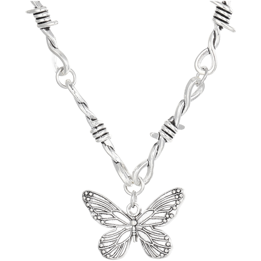 Thorn Heart Pendant Necklace Punk Style Unisex Couple Jewelry Alloy Adjustable - Picture 20 of 21