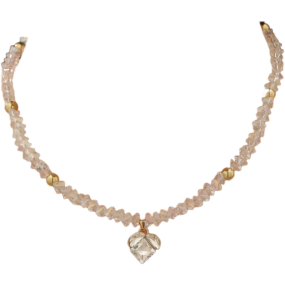 Lightweight Zinc Alloy Heart Necklace with Sparkling For CRYSTAL for Style - Picture 15 of 22