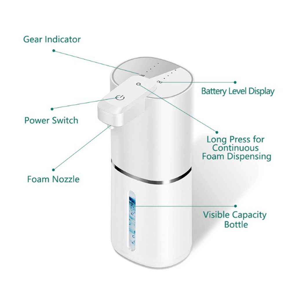 Waterproof Automatic Soap Dispenser for Wall Mount with Adjustable Levels