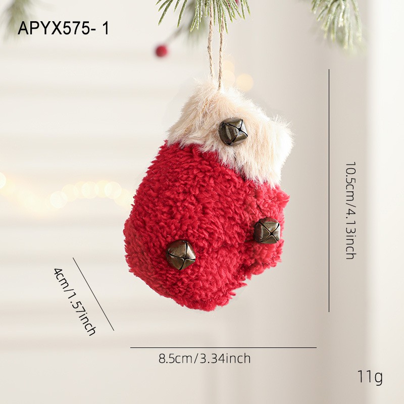 Red Plush Christmas Tree Hanging Decorations Pendant Red Holiday Accessories - Picture 31 of 33