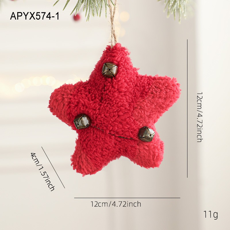 Red Plush Christmas Tree Hanging Decorations Pendant Red Holiday Accessories - Picture 29 of 33