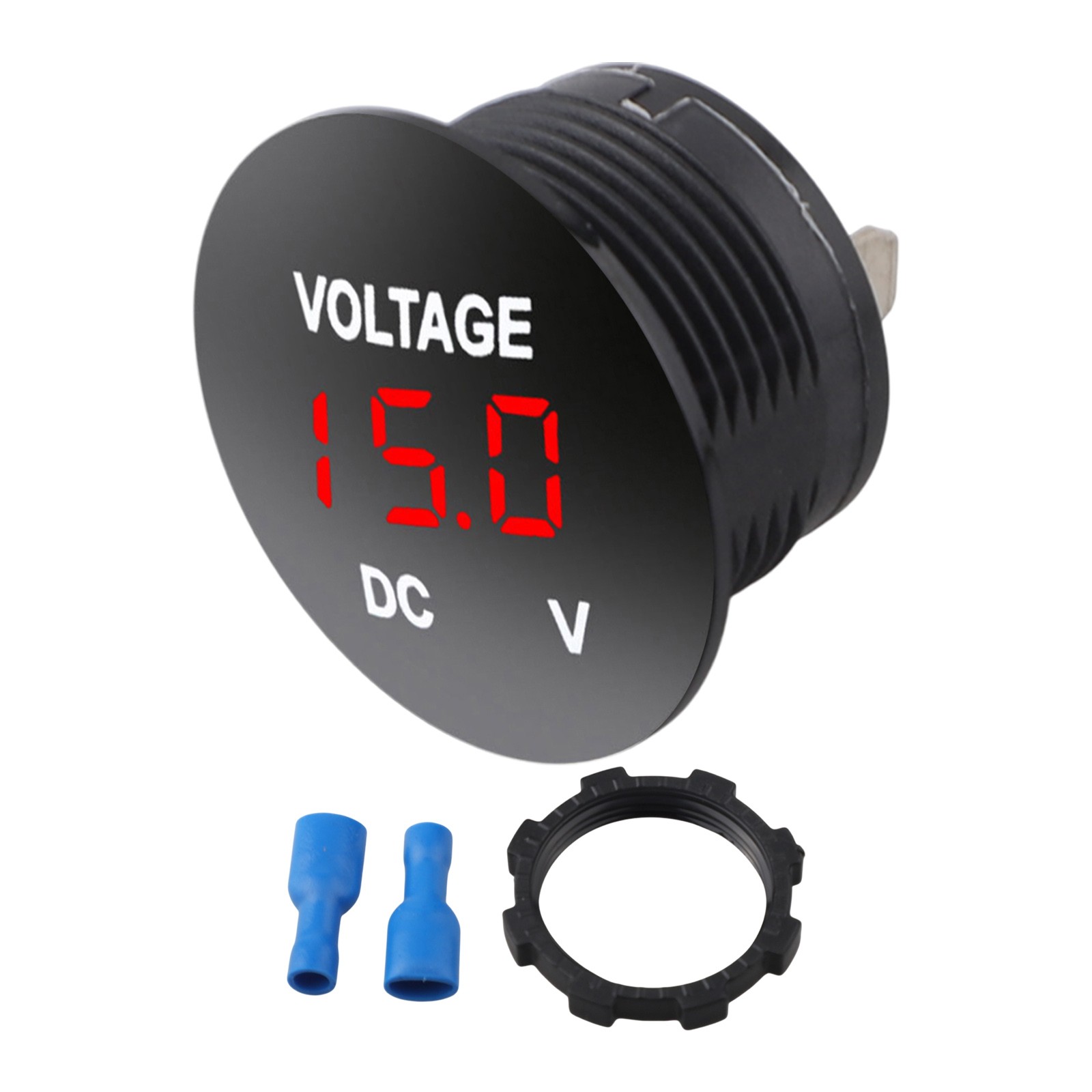 Compact Modified Motorcycle Car Battery Voltmeter Clear LED Display 12V24V