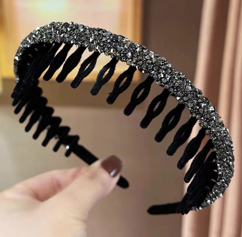For Women Wave Hairband Plush with Teeth Grip for Comfortable Hair Styling