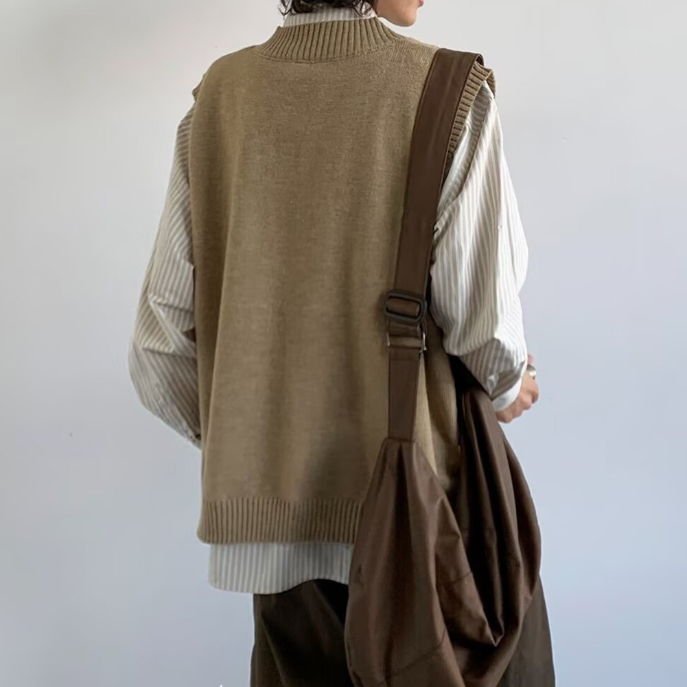 Men Knit Vest Sleeveless Sweater Spring Outfit Classic Theme O-neck Collar - Picture 18 of 22