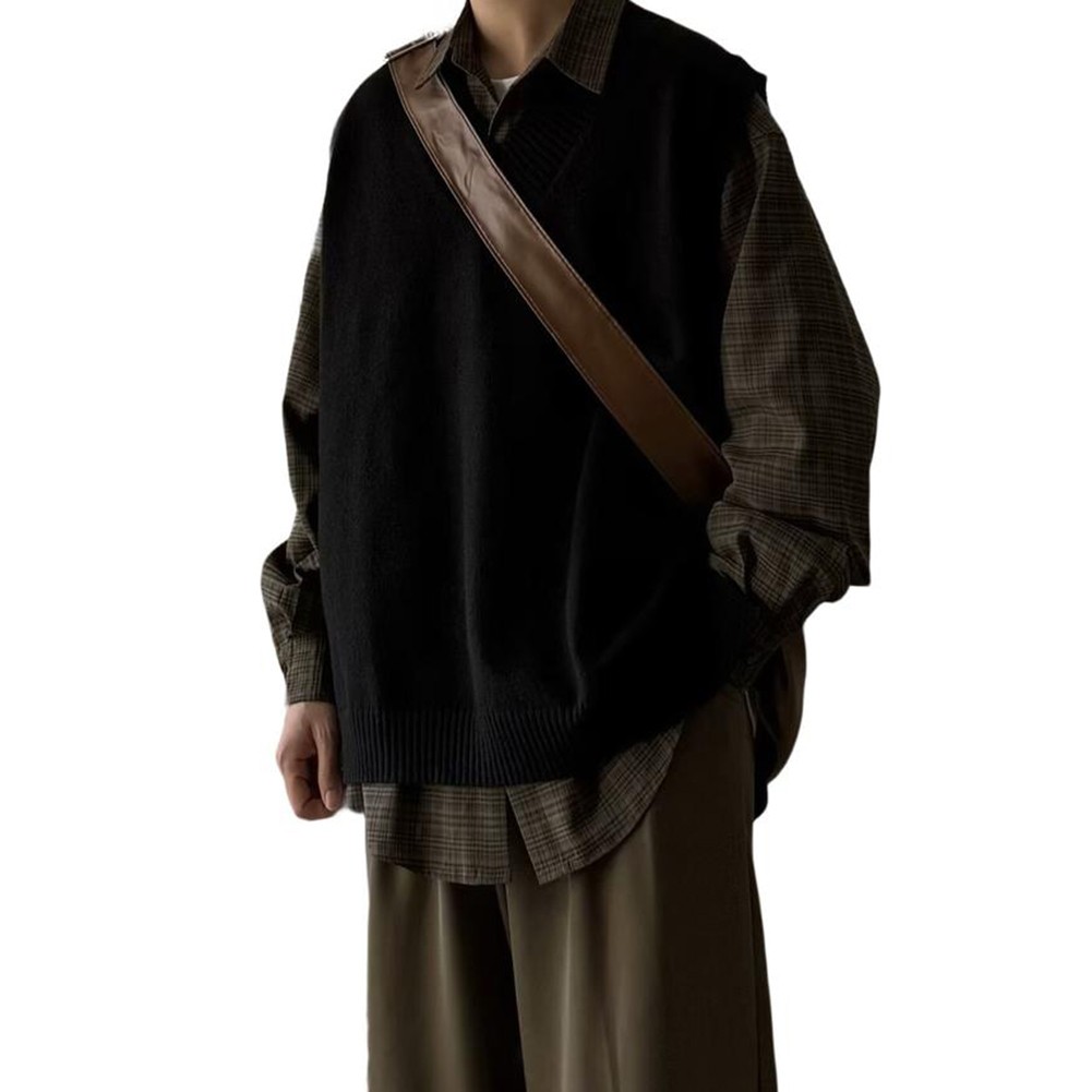 Men Knit Vest Sleeveless Sweater Spring Outfit Classic Theme O-neck Collar - Picture 16 of 22