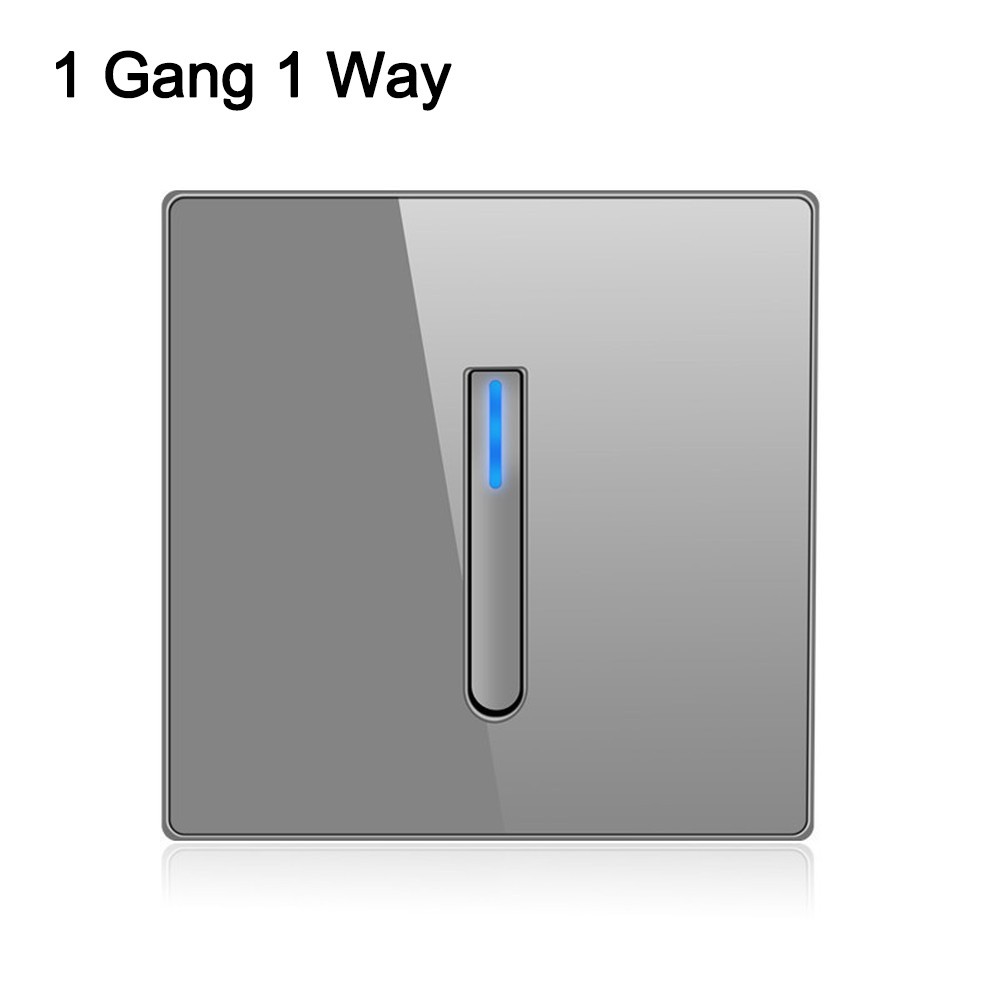 Wall Light Switch Panel LED Indicator 10A 250V Tempered Glass Easy to Clean