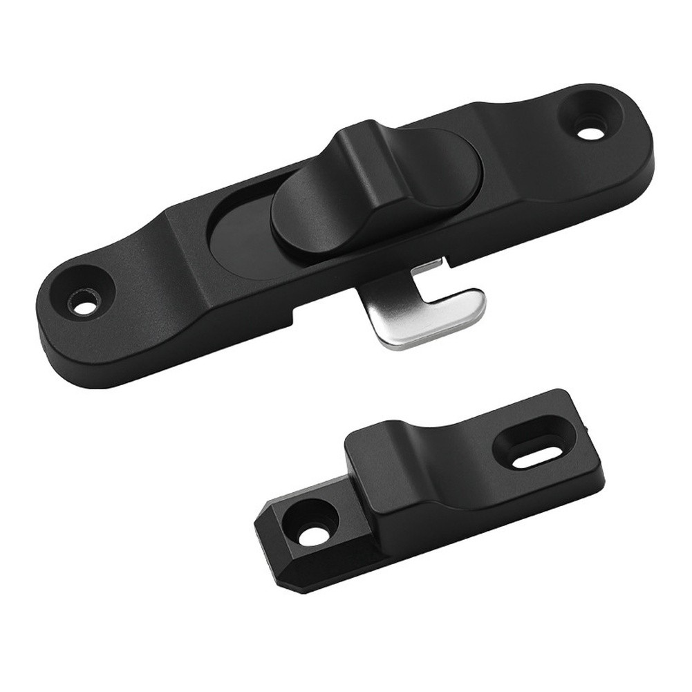 PP Plastic Screen Door Lock Hook Latch for Sliding Folding Doors Black White