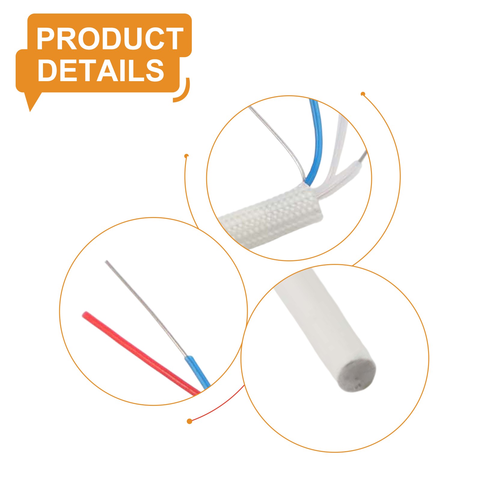 1/5 Pcs Ceramic Heating Core 24V 60W Four-core Wire Nickel-plated Heating Wire