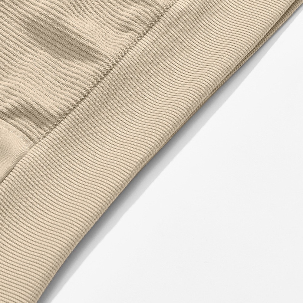 Mens Corduroy Fabric Sweatshirt Striped Texture O Neck Loose Fit Long Sleeve - Picture 21 of 26