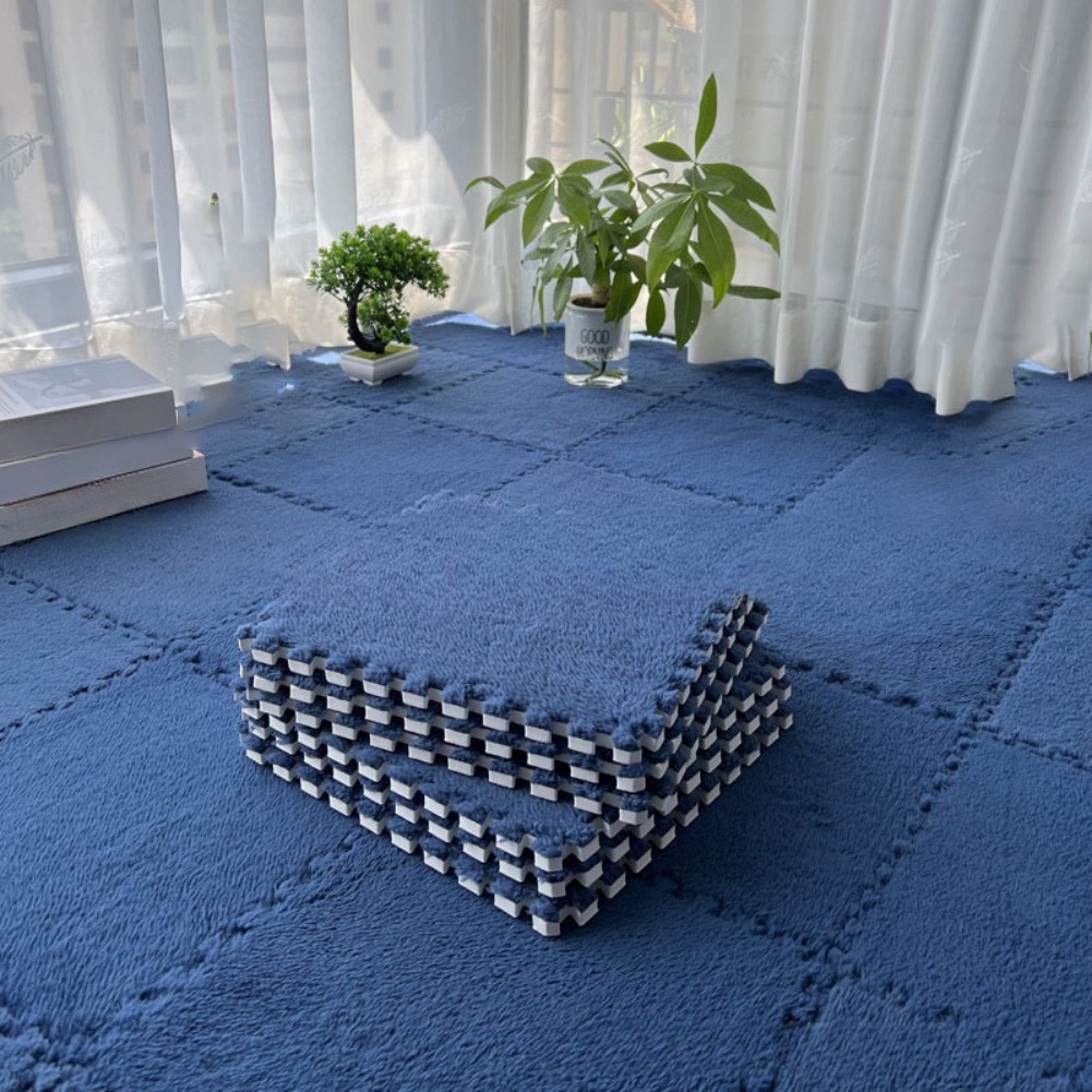 Alfombrilla de espuma de felpa suave azulejos de sierra de calar entrelazados para uso en el hogar - Imagen 14 de 20