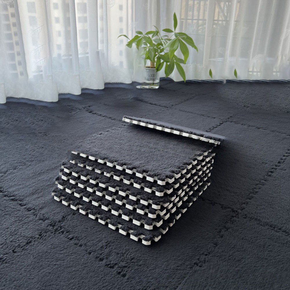 Alfombrilla de espuma de felpa suave azulejos de sierra de calar entrelazados para uso en el hogar - Imagen 13 de 20