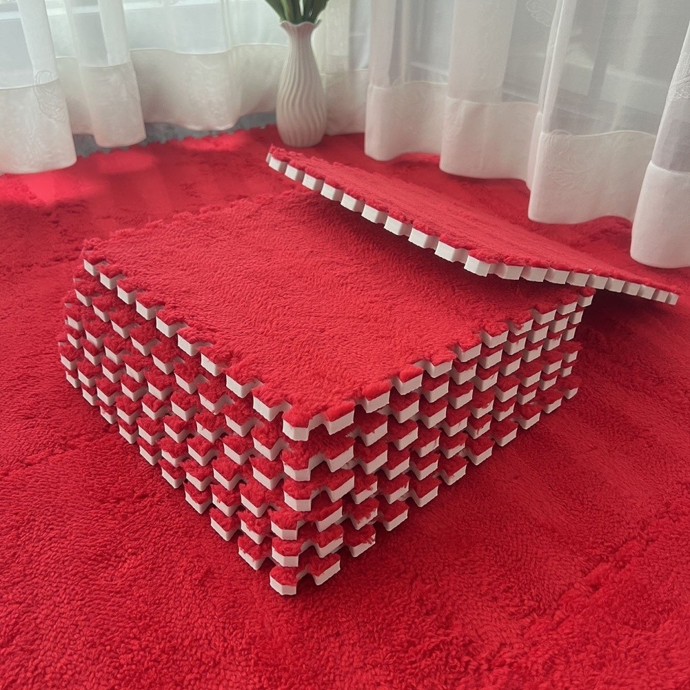 Alfombrilla de espuma de felpa suave azulejos de sierra de calar entrelazados para uso en el hogar - Imagen 19 de 20