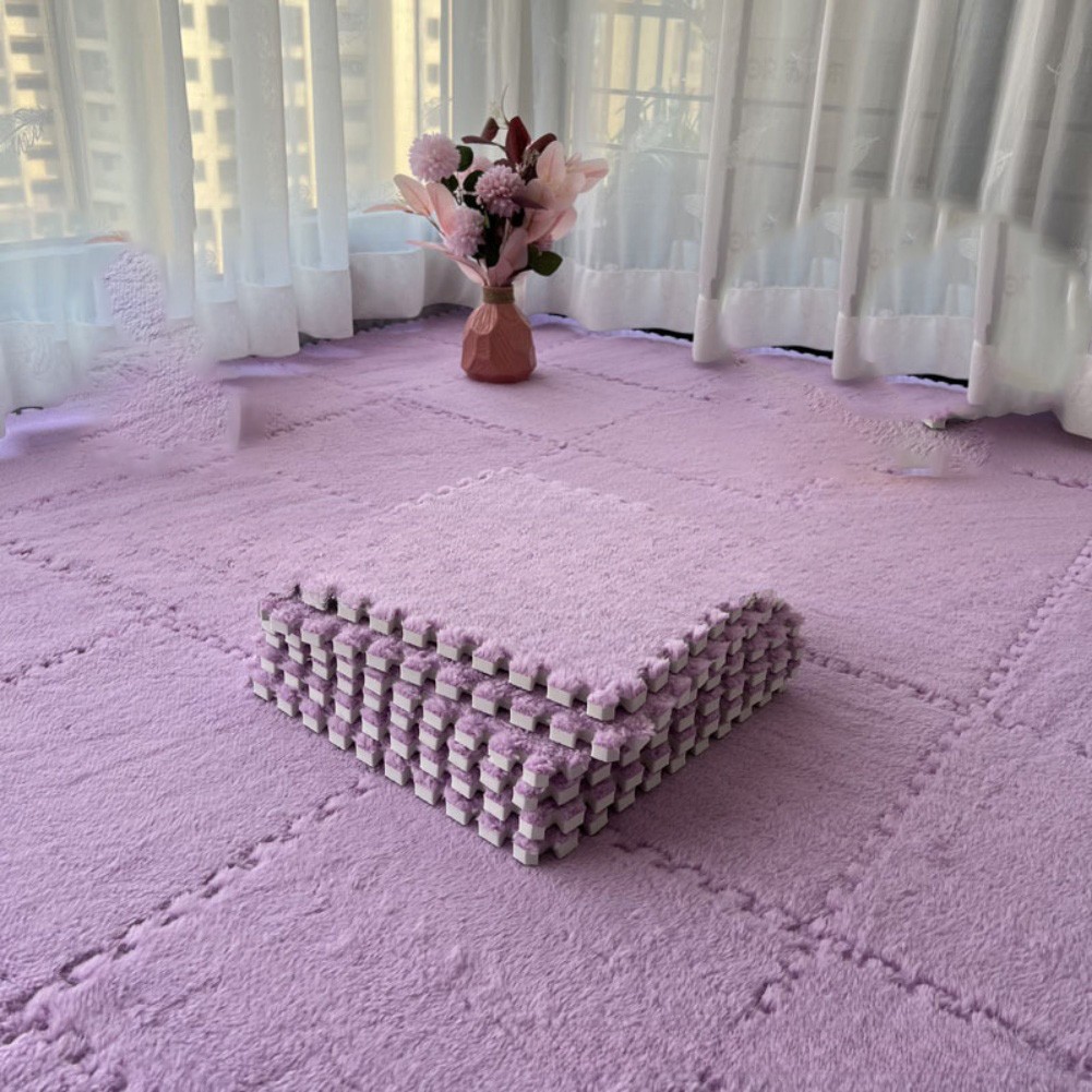 Alfombrilla de espuma de felpa suave azulejos de sierra de calar entrelazados para uso en el hogar - Imagen 18 de 20