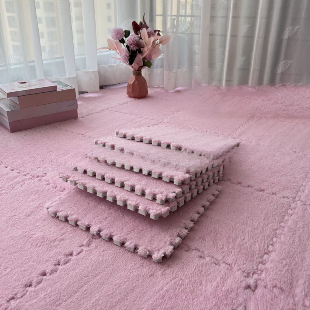 Alfombrilla de espuma de felpa suave azulejos de sierra de calar entrelazados para uso en el hogar - Imagen 12 de 20