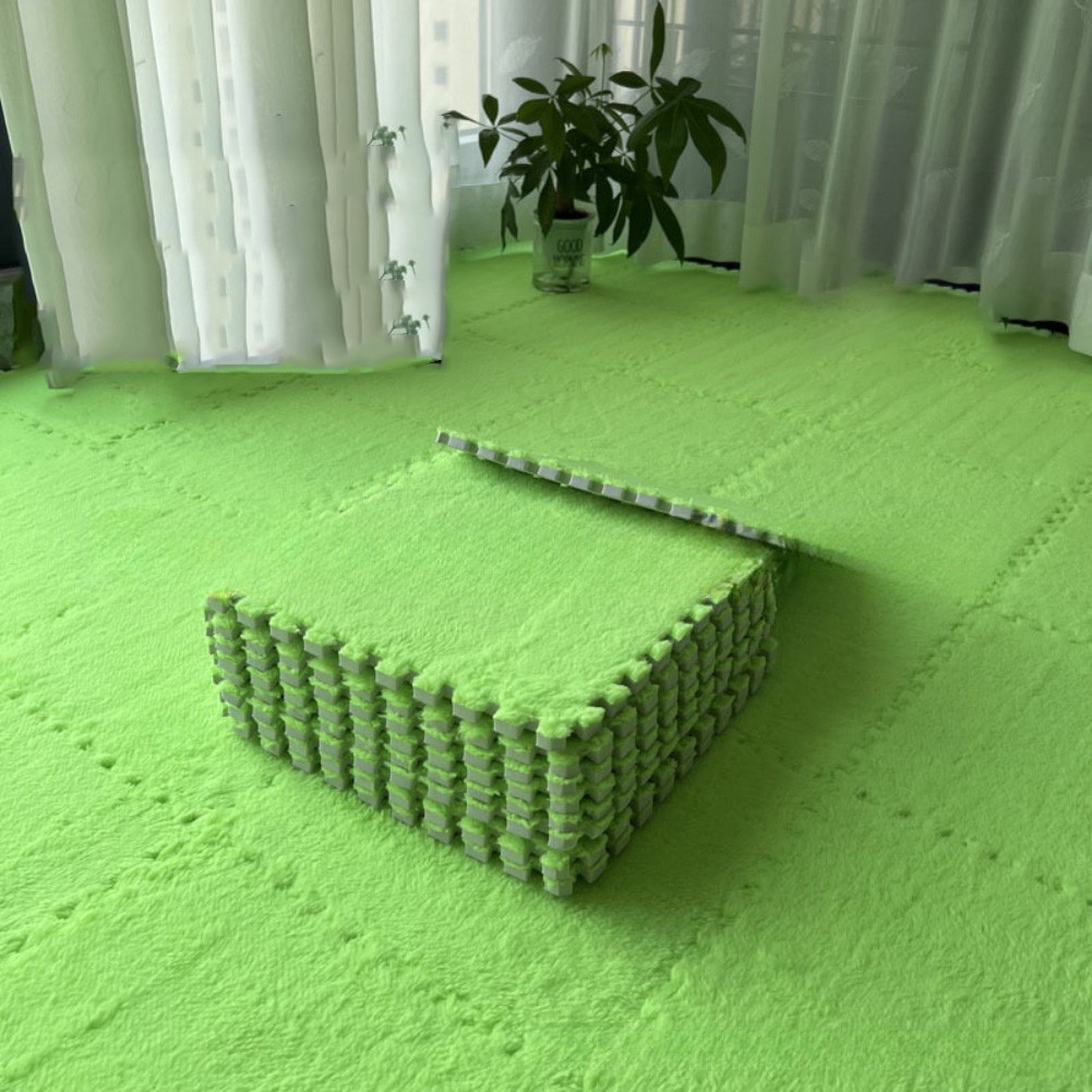 Alfombrilla de espuma de felpa suave azulejos de sierra de calar entrelazados para uso en el hogar - Imagen 20 de 20