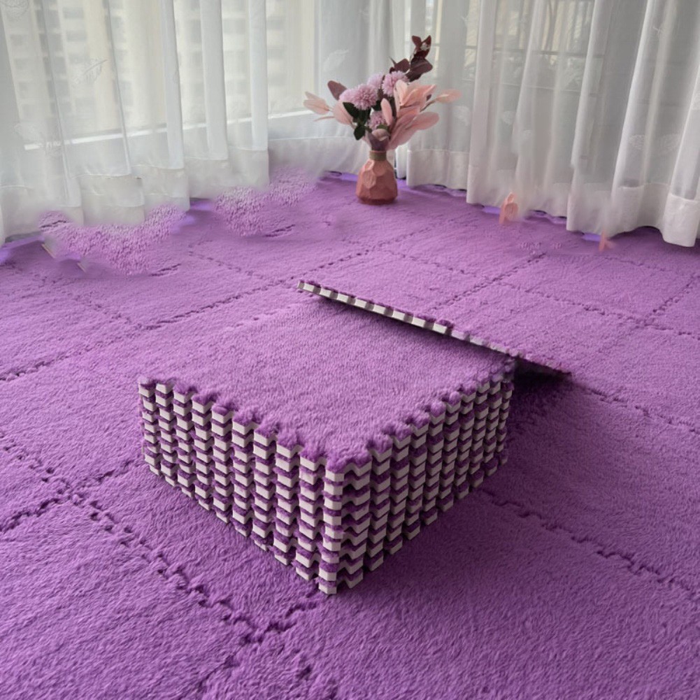 Alfombrilla de espuma de felpa suave azulejos de sierra de calar entrelazados para uso en el hogar - Imagen 15 de 20