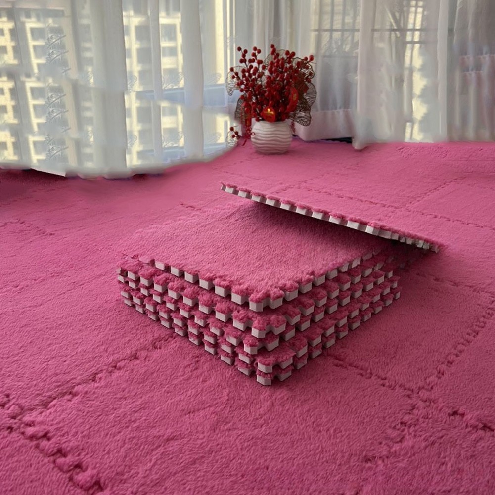 Alfombrilla de espuma de felpa suave azulejos de sierra de calar entrelazados para uso en el hogar - Imagen 11 de 20