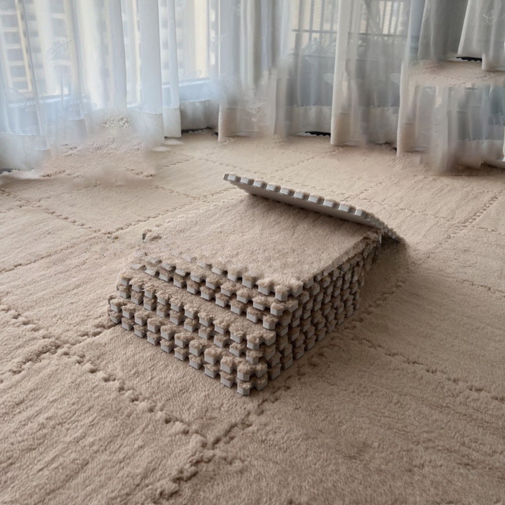 Alfombrilla de espuma de felpa suave azulejos de sierra de calar entrelazados para uso en el hogar - Imagen 10 de 20