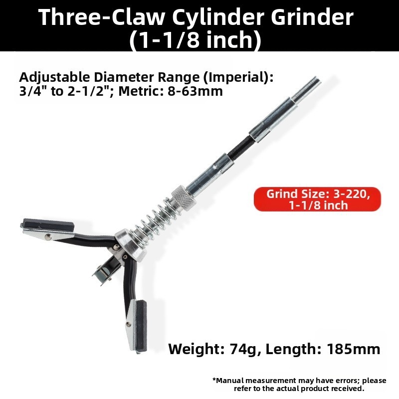 Adjustable Cylinder Hone Tool With Three Jaw Design Diameter 8 To 63 Millimeter