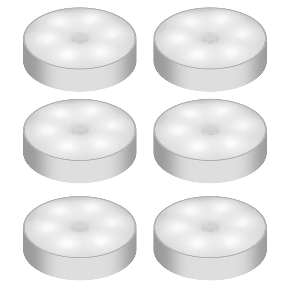 Indoor LED Stair Lights Motion Sensor Rechargeable 6 Pack with Dual Color Modes