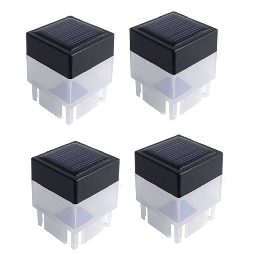 Solar LED Post Lights 4 Pack Outdoor Garden Patio Lighting Easy Installation