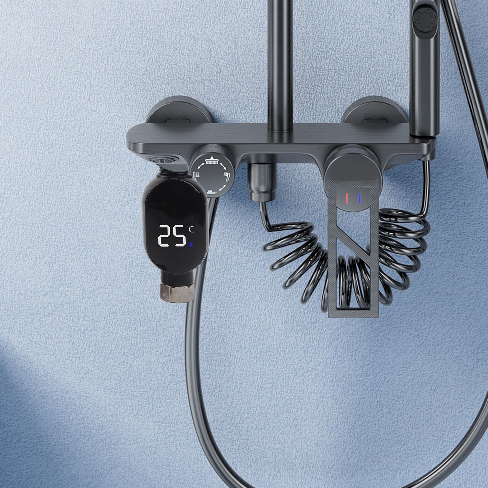 Waterproof Shower Thermometer Digital Display with Wide Temperature Range