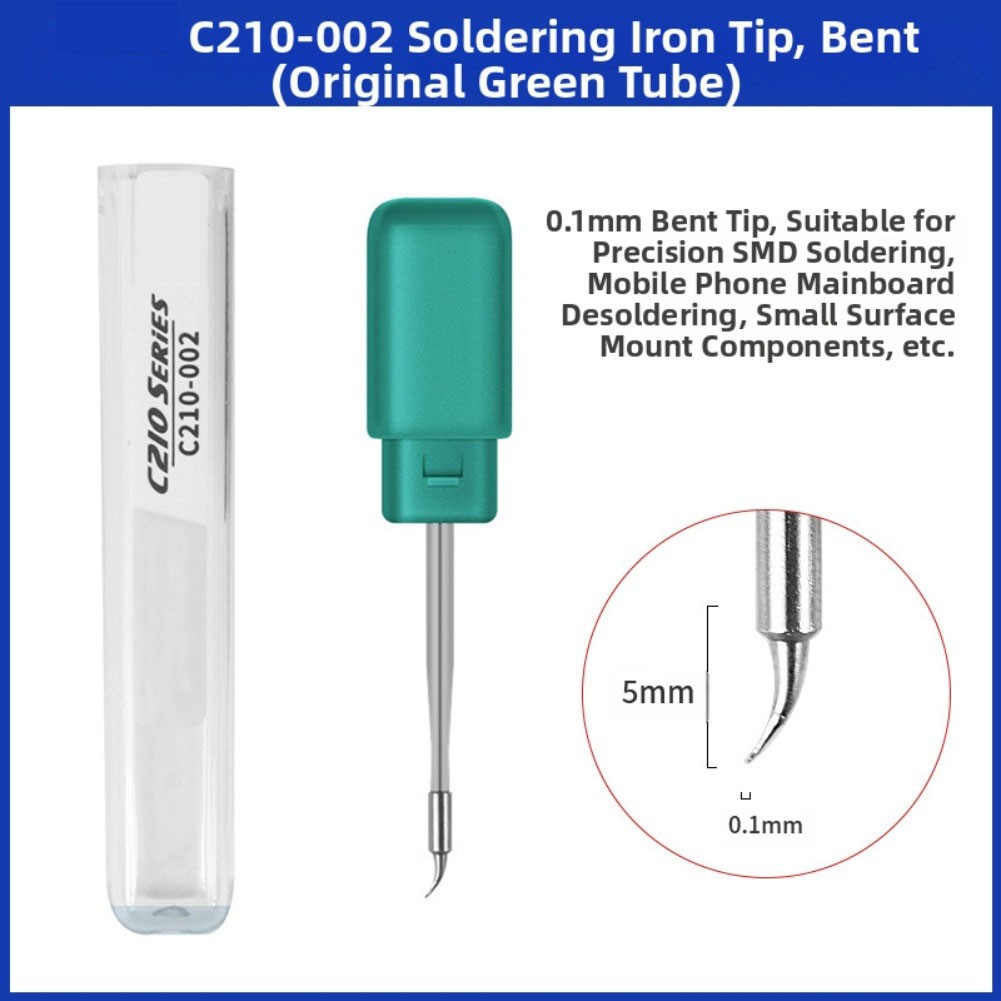 Soldering Tip for C210 Iron Handle Repair Fits Both Straight and Curved Tips