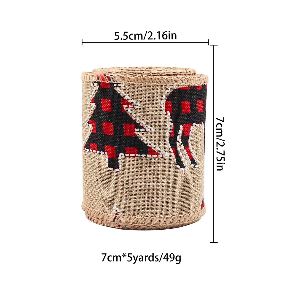 Imitation Linen Ribbon 7cm by 5 Yards Gold Silver for Decoration and Crafting - Picture 36 of 42