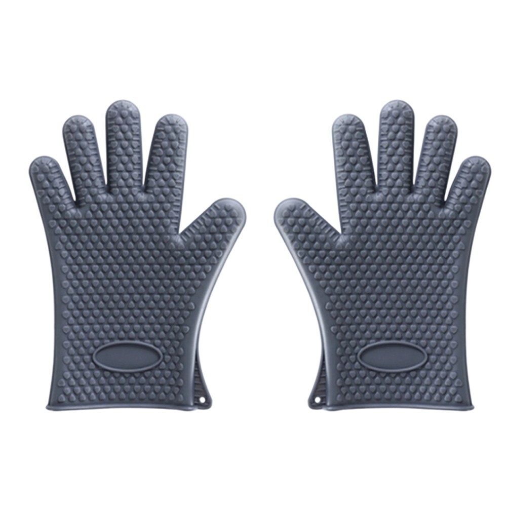 Thick Silicone Gloves for Outdoor BBQ Kitchen Baking Heat Resistant One Pair