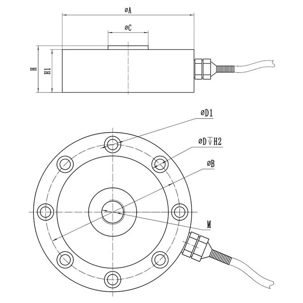 Spoke Type Load Cell DYLF102 Pressure Sensor with High Sensitivity for Weighing
