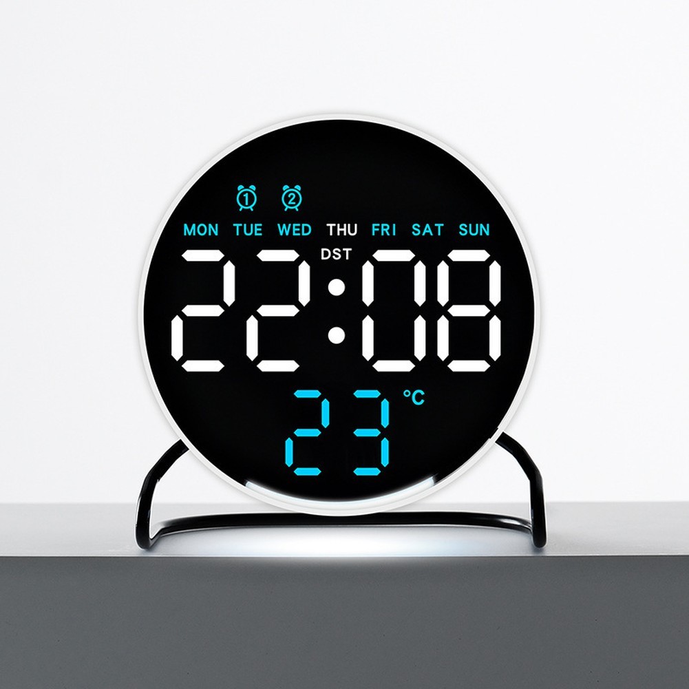 Desktop LED Clock Alarm with Countdown Timer and Night Light Touch Interface