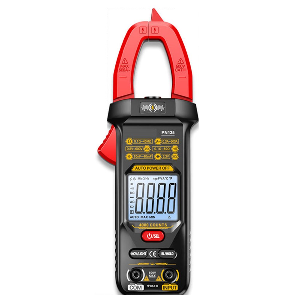 Digital Clamp Meter for AC DC Voltage Current Measurement with LCD Display