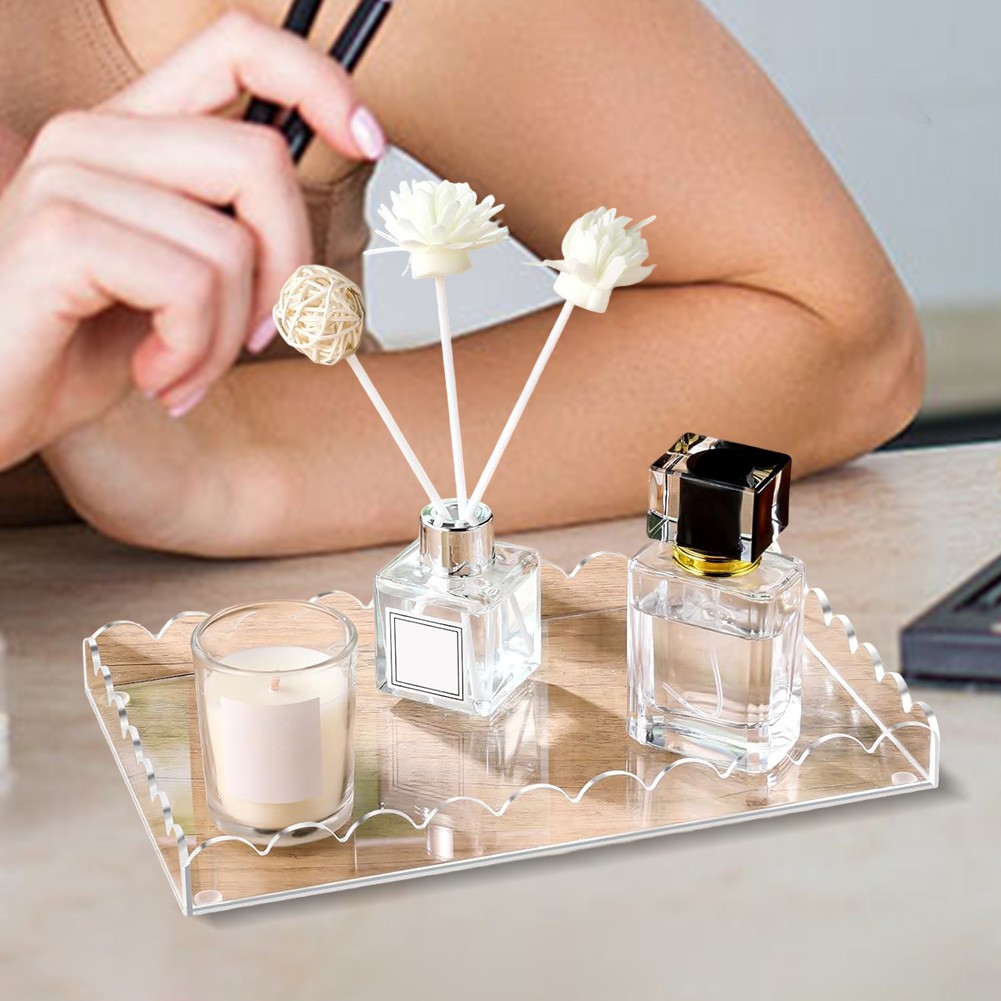 2 Pack Clear Acrylic Vanity Trays for Organizing Bathroom or Kitchen Items - Picture 24 of 24