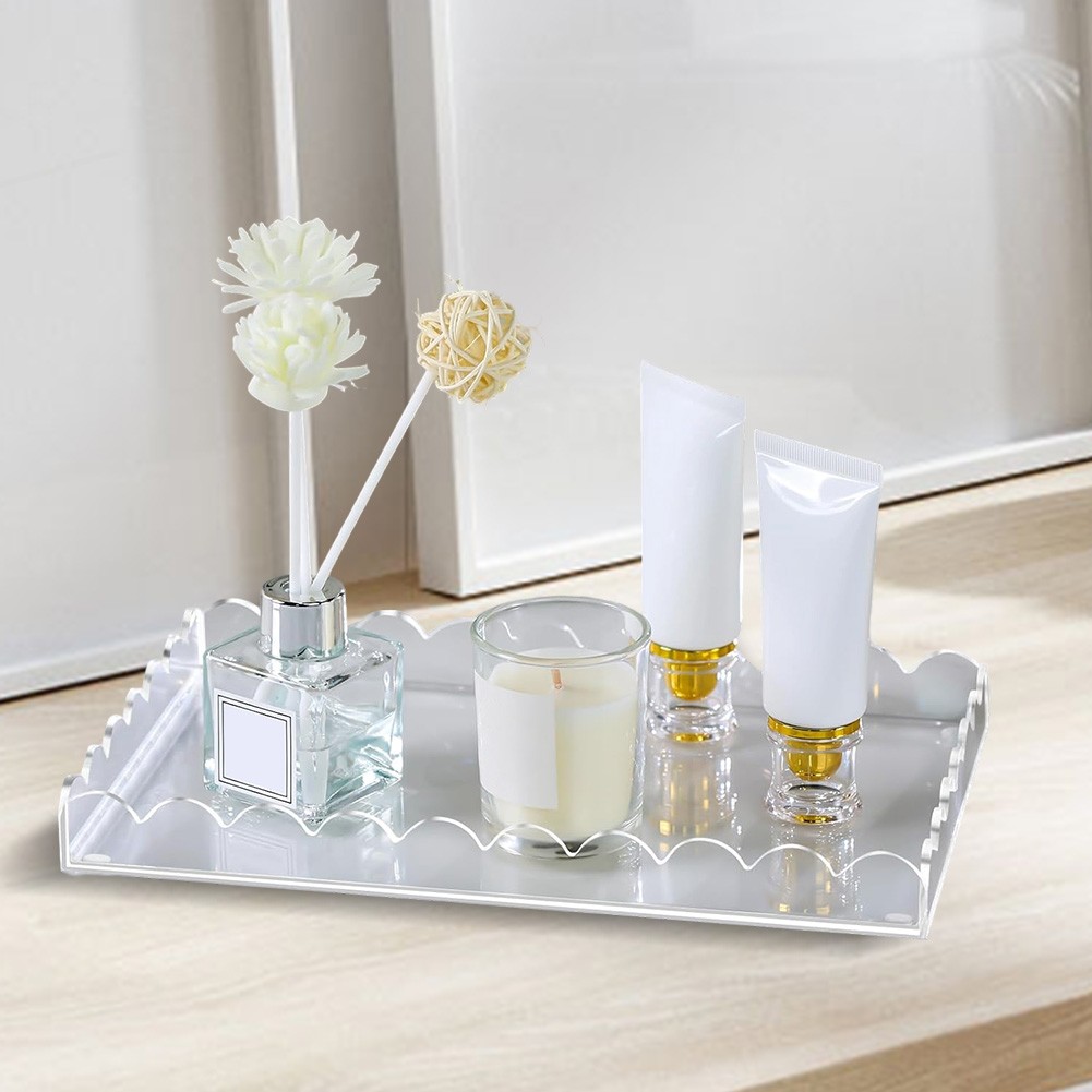 2 Pack Clear Acrylic Vanity Trays for Organizing Bathroom or Kitchen Items - Picture 15 of 24