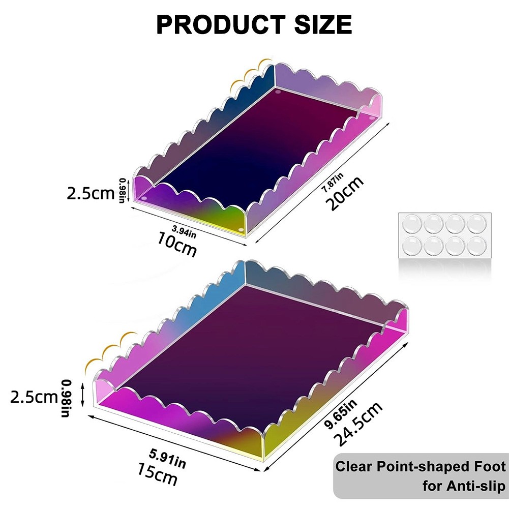 2 Pack Clear Acrylic Vanity Trays for Organizing Bathroom or Kitchen Items - Picture 19 of 24