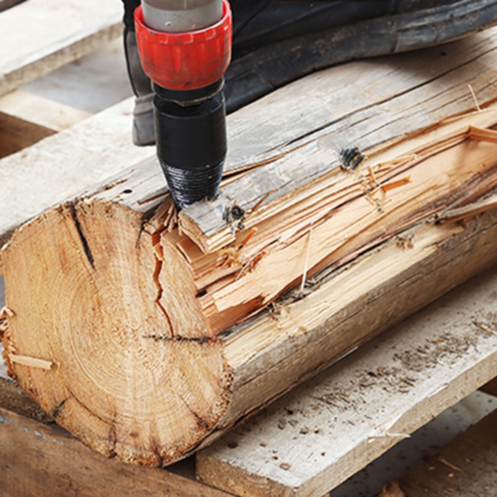 Multi Size Firewood Drill Bit Set with Hexagonal Square and Round Heads