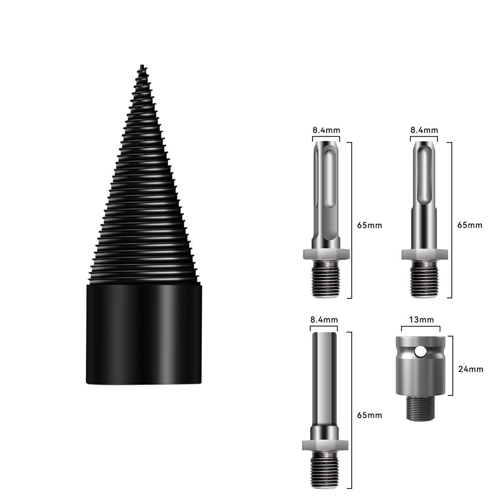 Multi Size Firewood Drill Bit Set with Hexagonal Square and Round Heads