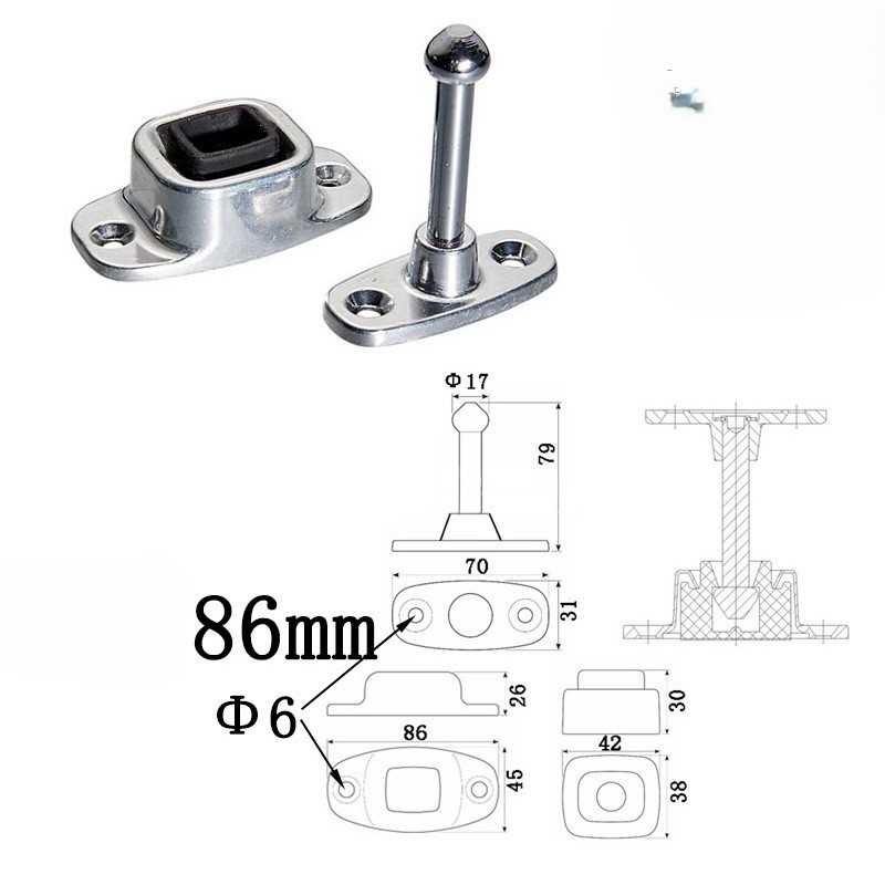 Heavy Duty Aluminum Alloy Door Stopper Wall Mounted for Truck and For Van Doors