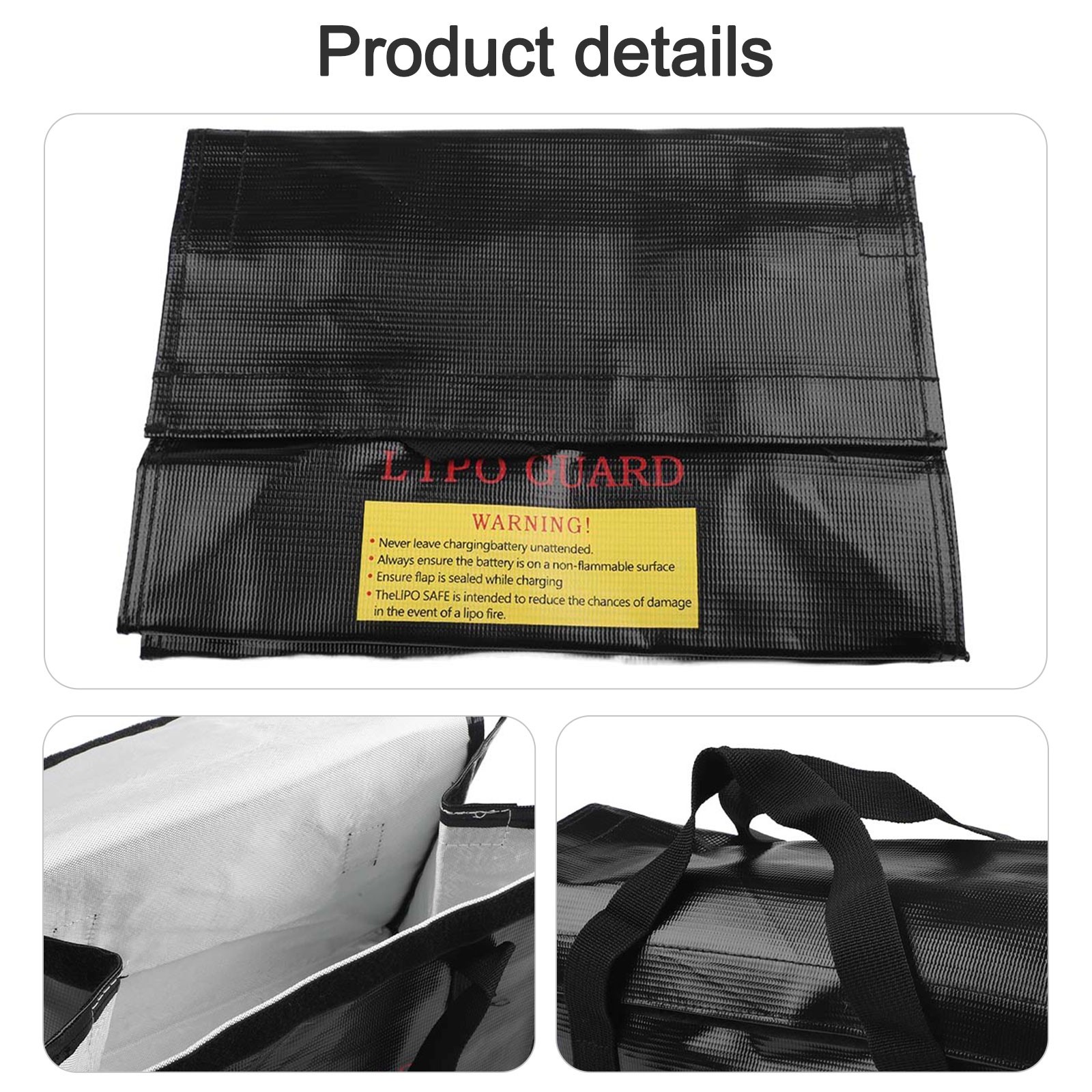 Fire Resistant Battery Storage Bag for Charging Lithium Ion For remote Controls