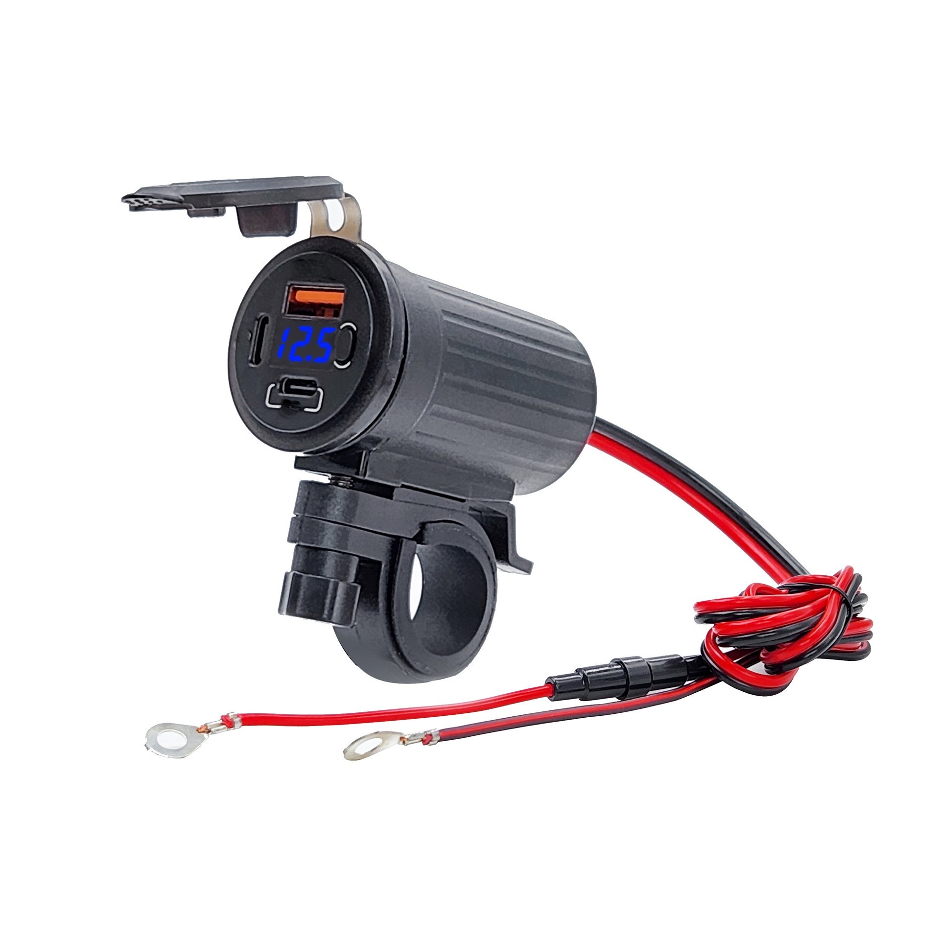 Three USB Port Car for CHARGER Adapter Waterproof Cover Supports PD QC 3 0 12V