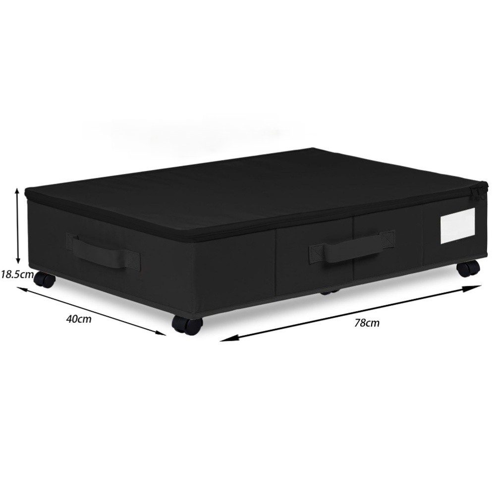 Foldable Organizer Dustproof Storage Bin 360-Degree Swivel Wheels Easy Mobility - Picture 14 of 16